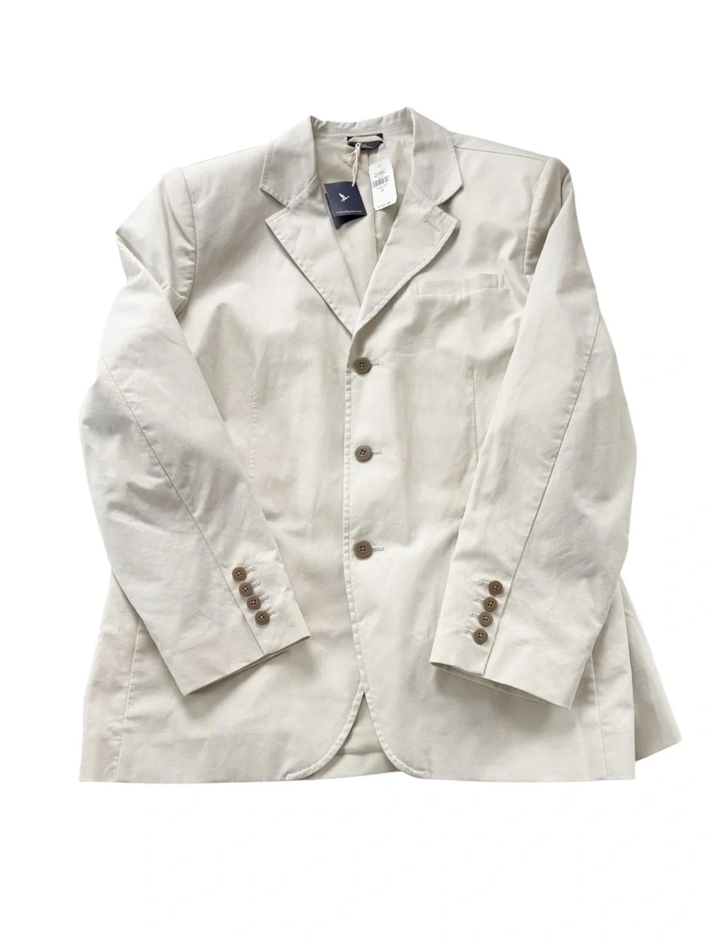 L.L. Bean signature collection plain weave tan blazer in Soapstone | size 46R